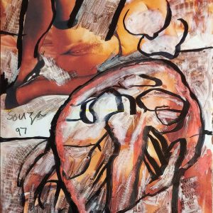 F.N Souza, Untitled, Mixed media on Paper, 11.5 x 8 Inches, 1997
