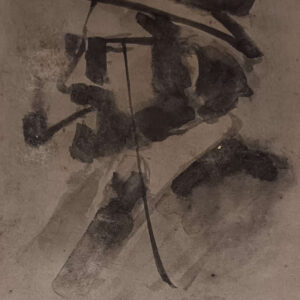 Gaganendra Nath Tagore Untitled ( Man with the Pipe ) Watercolour on fine Board 7 x 4.5 inches