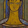 Jamini Roy, Christ, Tempera on Board, 12 x 9 Inches