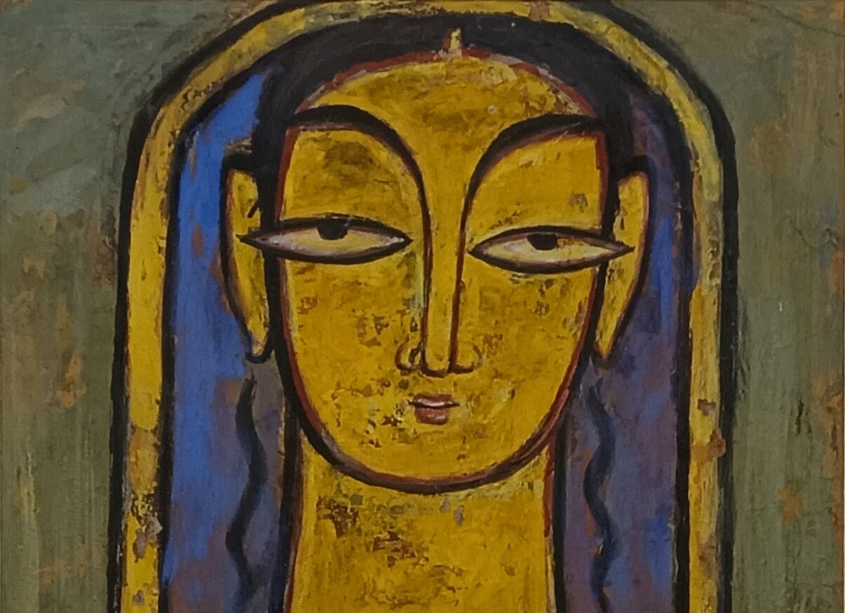 Jamini Roy, Christ, Tempera on Board, 12 x 9 Inches