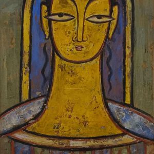 Jamini Roy, Christ, Tempera on Board, 12 x 9 Inches