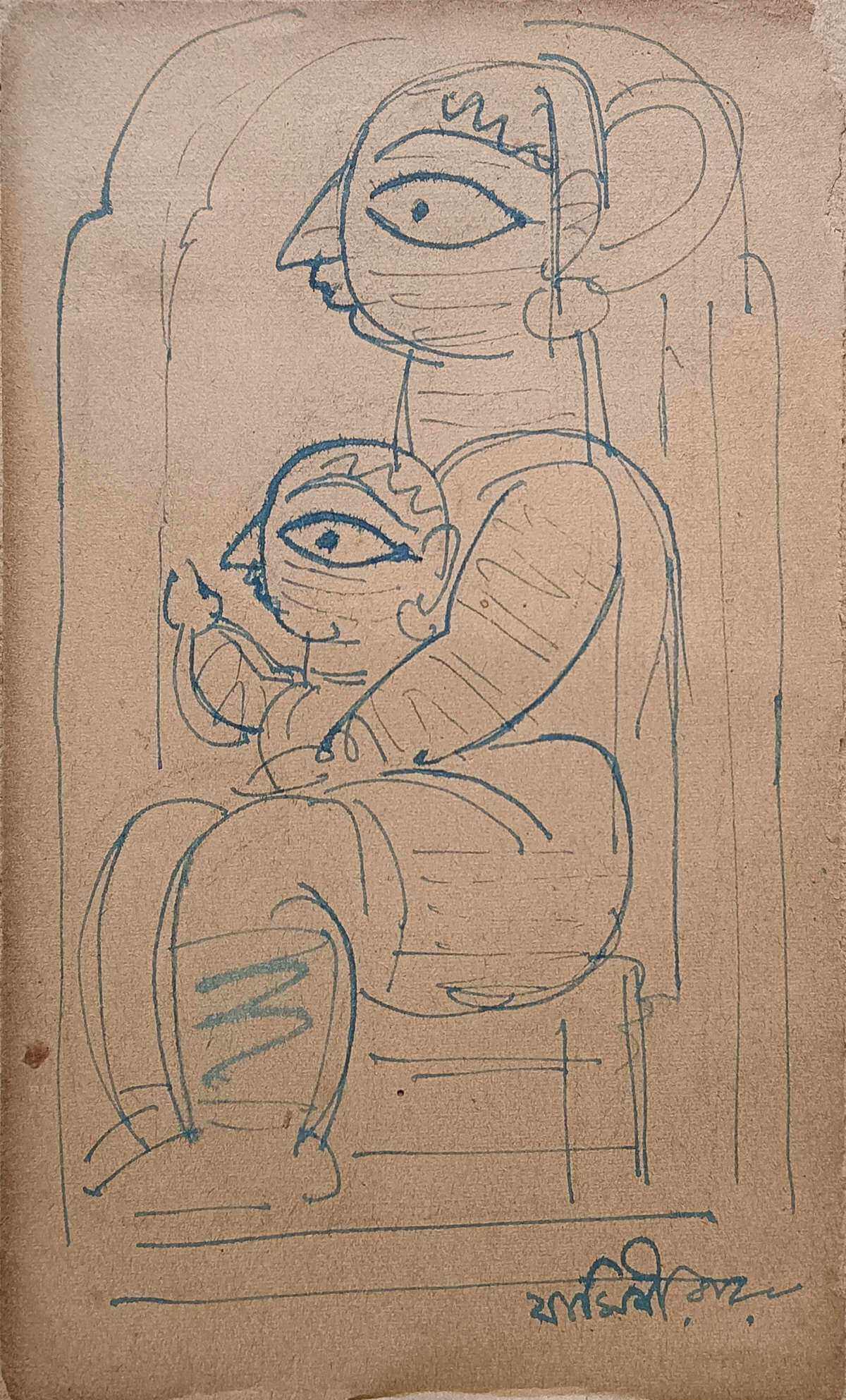 Jamini Roy Jamini Roy Ink on Paper 7 x 4 inches