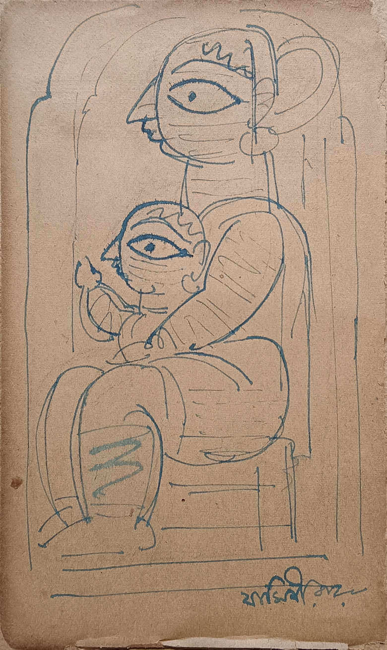 Jamini Roy Jamini Roy Ink on Paper 7 x 4 inches