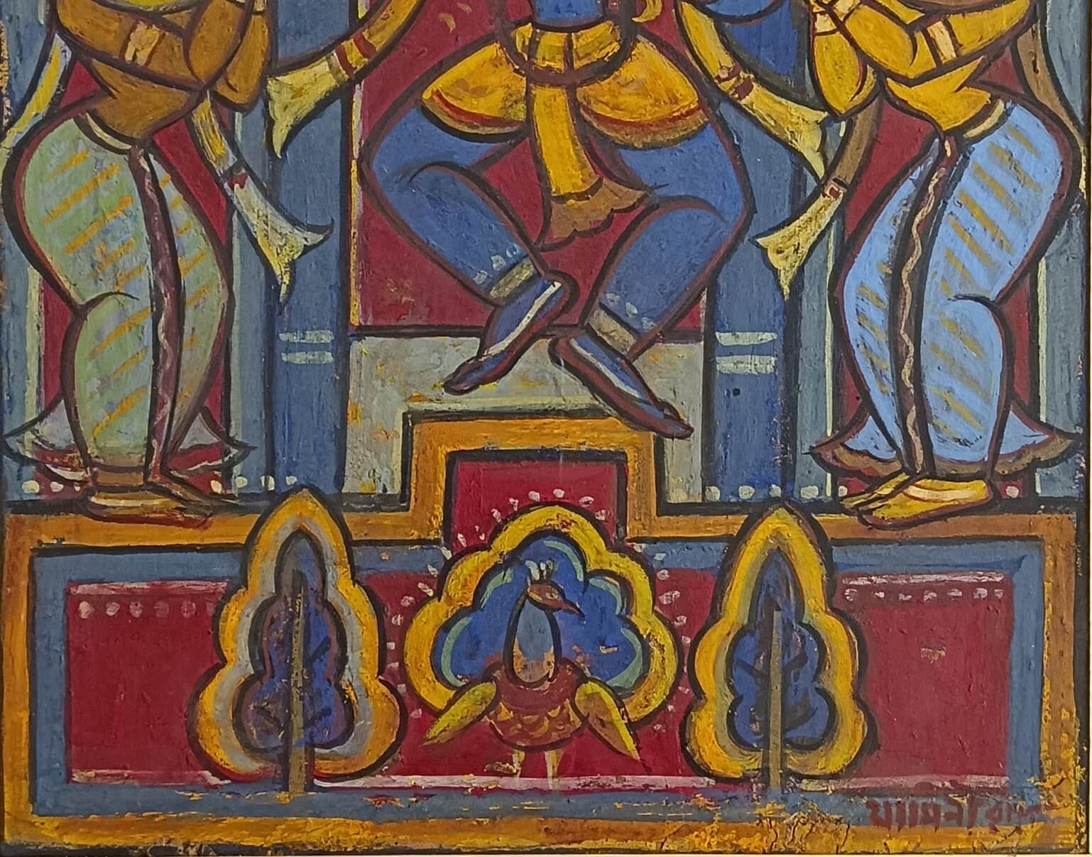 Jamini Roy, Tempera on Board, 19 x 13 Inches