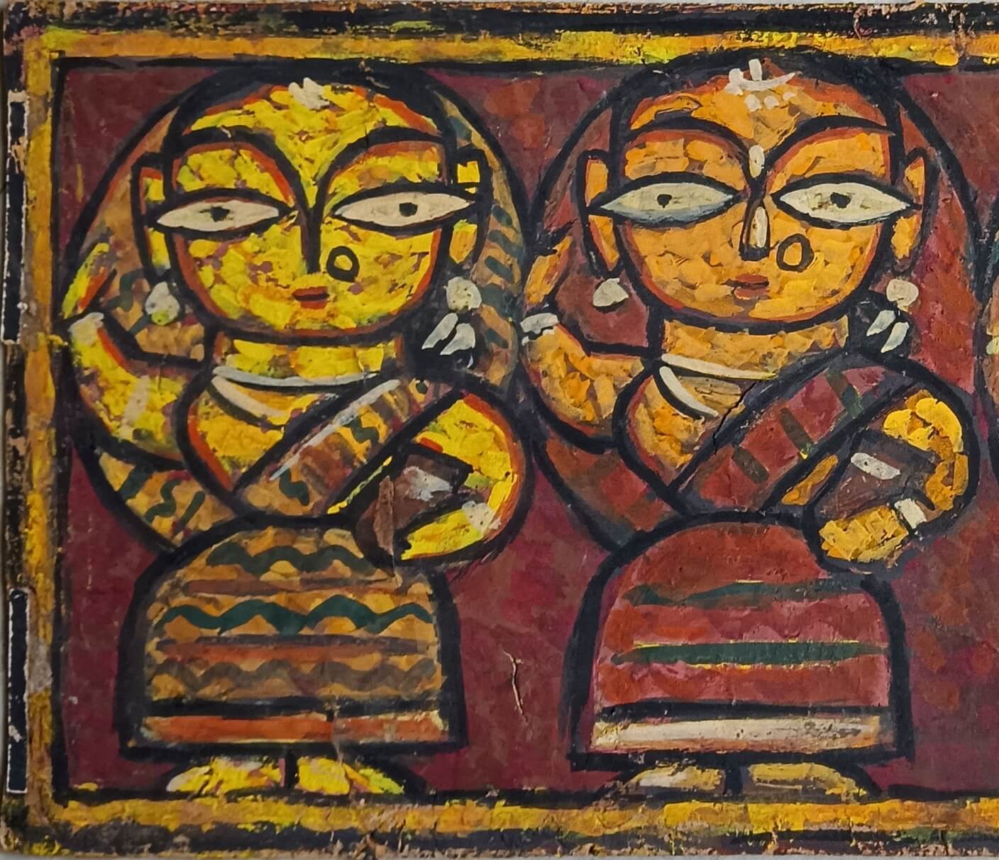 Jamini Roy, Untitled, Tempera on Board, 6.5 x 16.5 inches