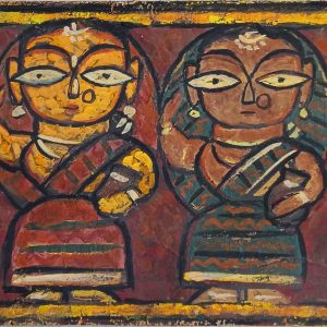 Jamini Roy, Untitled, Tempera on Board, 6.5 x 16.5 inches