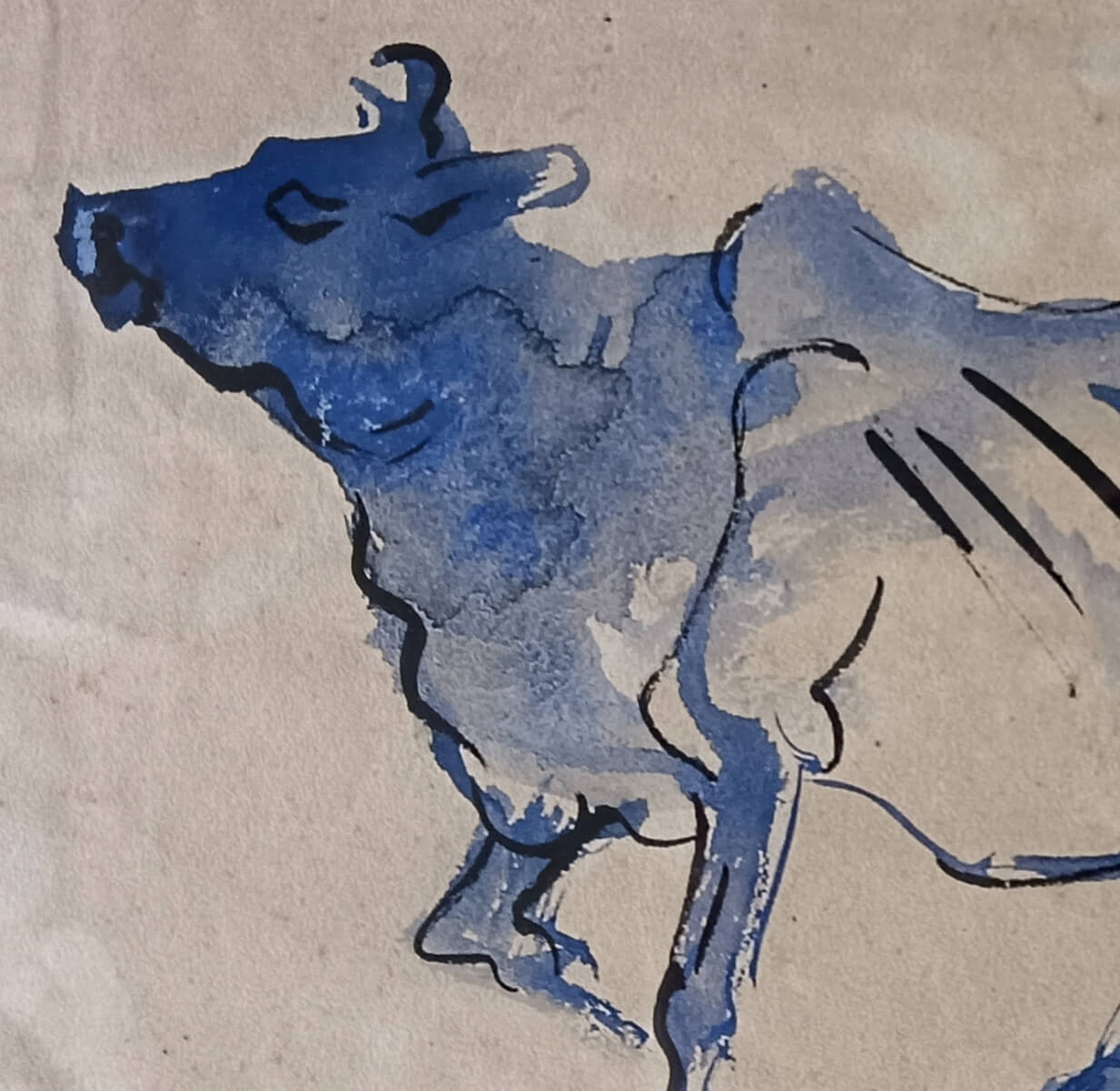 Ramkinkar Baij Untitled Ink & Brush on Paper 5.5 x 3.5 inches (1)