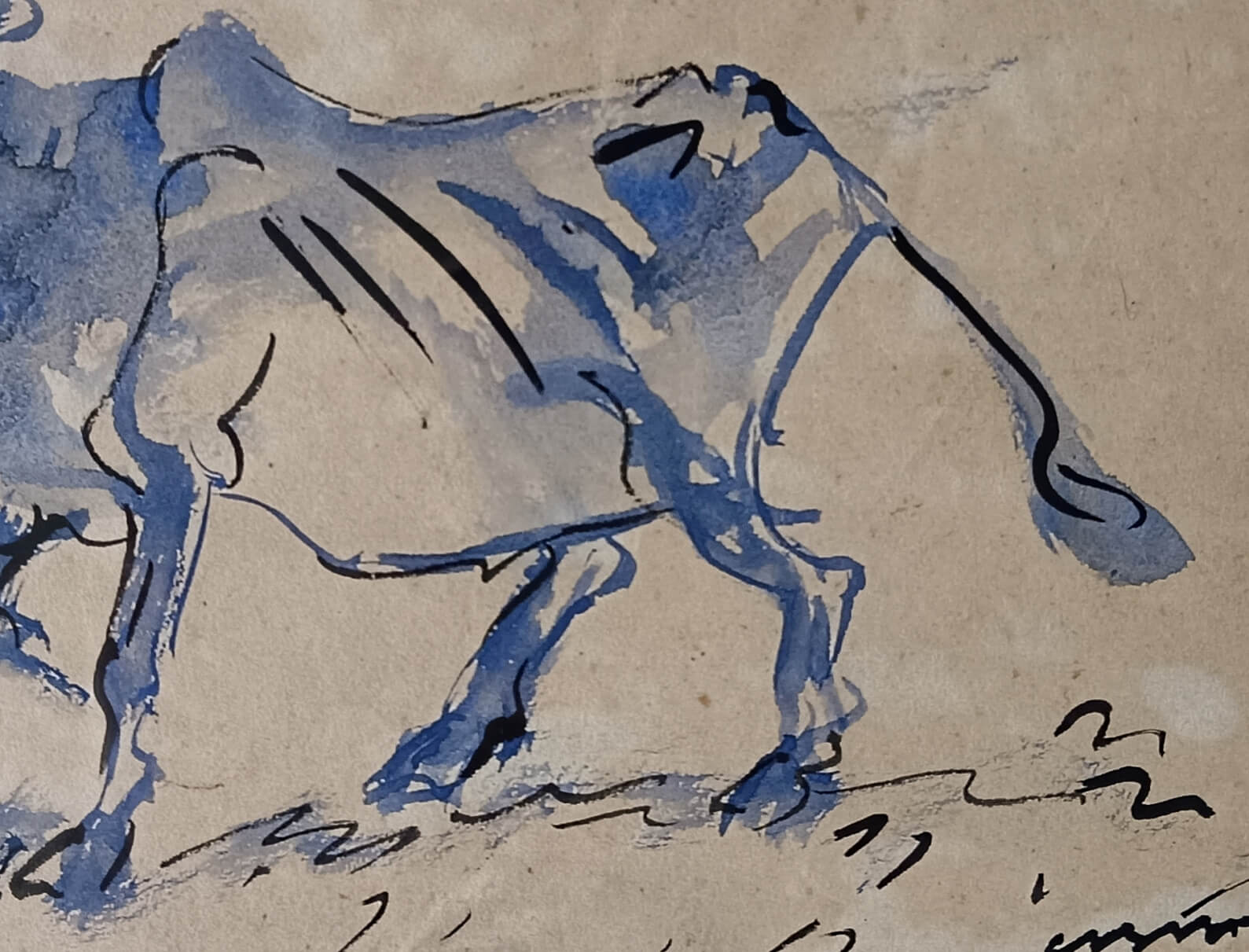 Ramkinkar Baij Untitled Ink & Brush on Paper 5.5 x 3.5 inches (2)