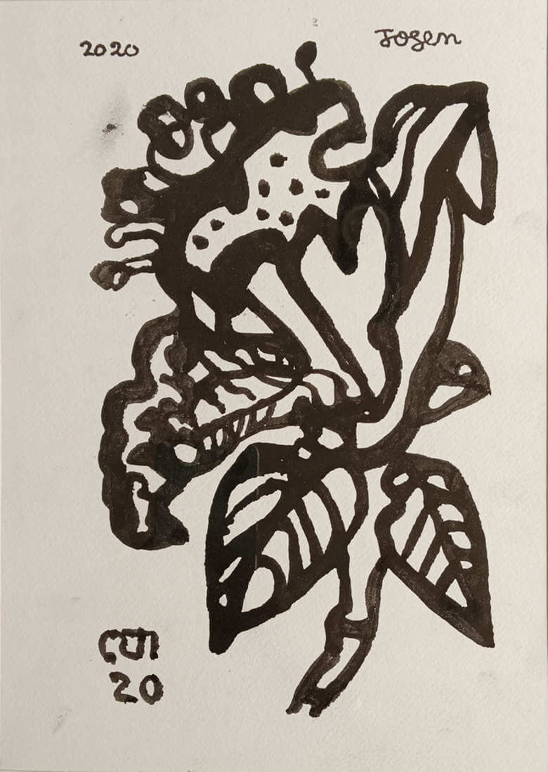 Jogen Chowdhury, Untitled, Ink on Paper, 12 x 8 Inches, 2020