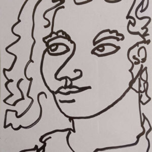 Jogen Chowdhury, Untitled, Pen Ink on Paper, 6 x 4 Inches, 2025