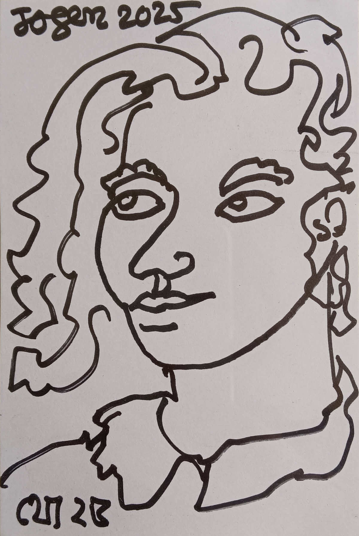 Jogen Chowdhury, Untitled, Pen Ink on Paper, 6 x 4 Inches, 2025