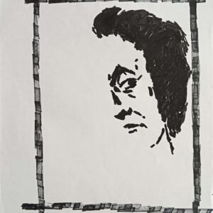 M.F Husain, Untitled, Ink on Paper, 8.5 x 13.5 inches