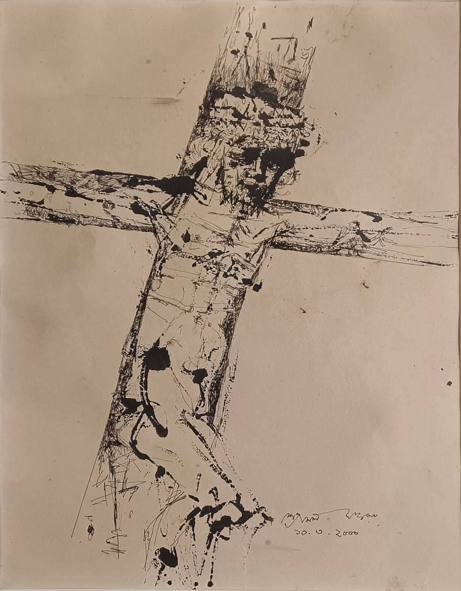 Shyamal Dutta Ray Christ Ink on Paper 14.5 x 10.5 inches 2000