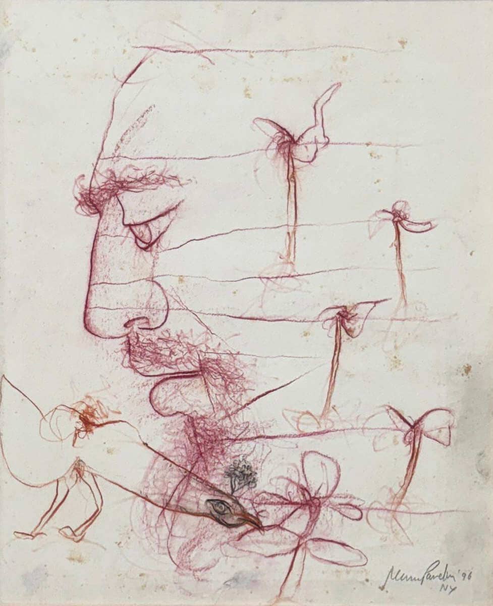 Manu Parekh Untitled Charcoal on Paper 17 x 14 inches 1998