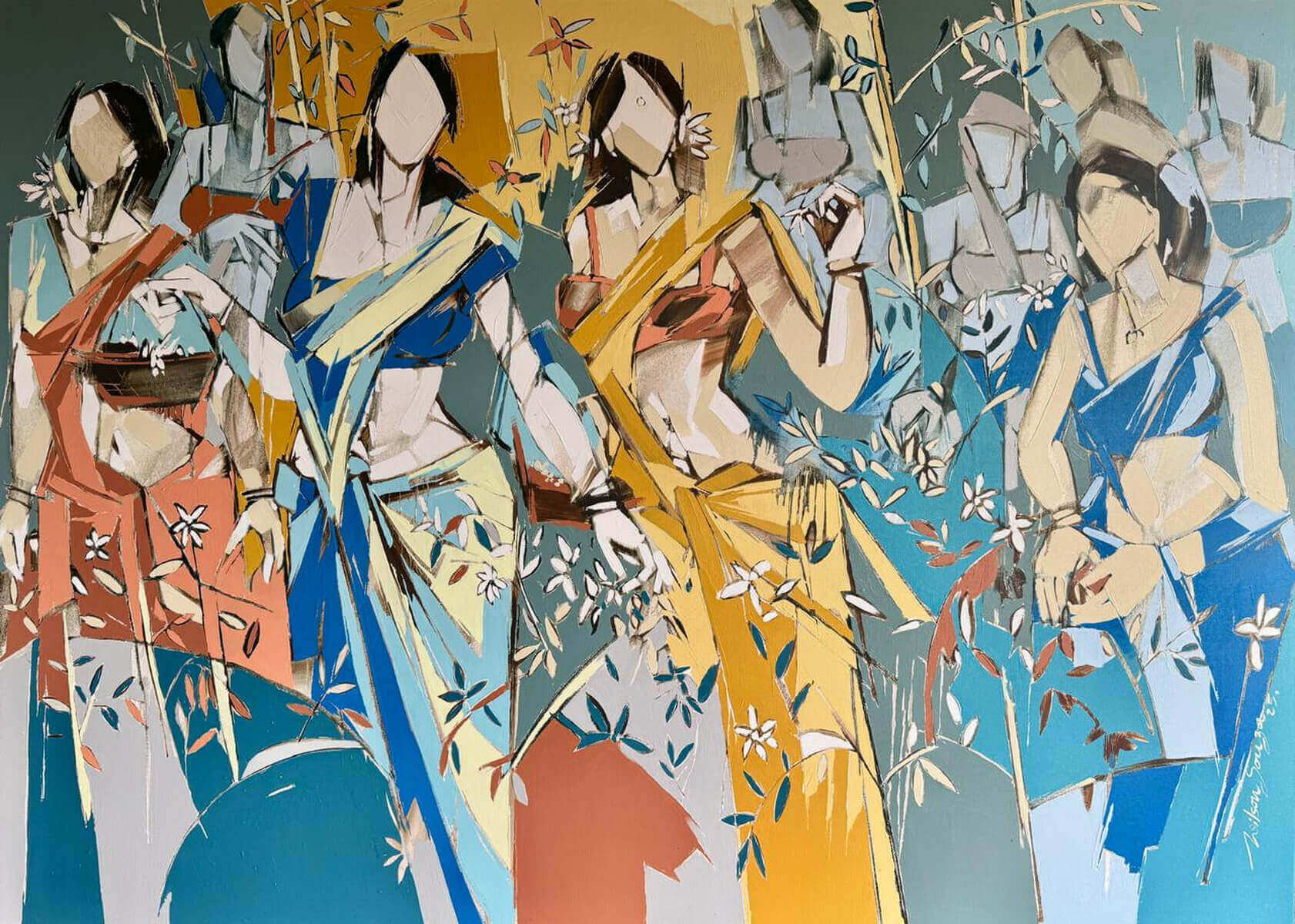 Wilson D' Souza Untitled Acrylic on Canvas 60 x 84 inches 2025