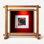 Womb of Creation Textile (Pashmina), Wooden Loom Frame H 48 x W 48 x D 1 inches