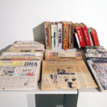 Old Story | Wood and Paint | 30 x 36 inches (13 pcs. Newspaper | 17 pcs Books)