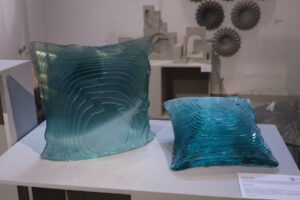 The Cushions | Glass | H 17 x W 17 x D 9.5 inches & H 15 x W 15 x D 7 inches