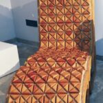 Wooden Upholstery Chaise Wood H 46 x W 41 x D 22 inches