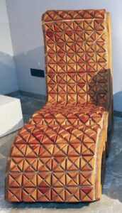 Wooden Upholstery Chaise Wood H 46 x W 41 x D 22 inches