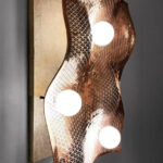 UNDULA Copper Wall Light | Copper and Brass | H 48 x W 32 x D 8 inches