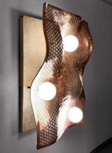 UNDULA Copper Wall Light | Copper and Brass | H 48 x W 32 x D 8 inches