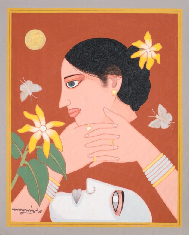 Lalu Prasad Shaw Untitled Tempera on Board 25 x 20.5 inches 2015