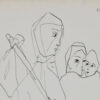 Somnath Hore Family Pen & Ink on Paper 13.6 x 10 inches 1991