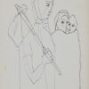 Somnath Hore Family Pen & Ink on Paper 13.6 x 10 inches 1991