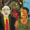 Ashoke Mullick Couple Acrylic on Canvas 24 x 24 inches