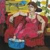 Ashoke Mullick Foot Bath Acrylic on Canvas 24 x 24 inches 2022