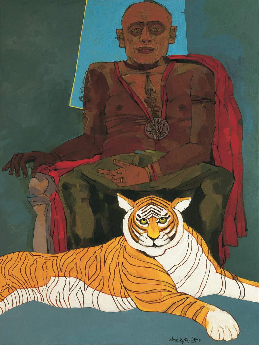 Ashoke Mullick Hunter Acrylic on Canvas 48 x 36 inches 2025