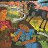 Ashoke Mullick Lovers Away from City Acrylic on Canvas 66 x 48 inches 2024