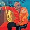 Ashoke Mullick Musician Acrylic on Canvas 48 x 36 inches 2024