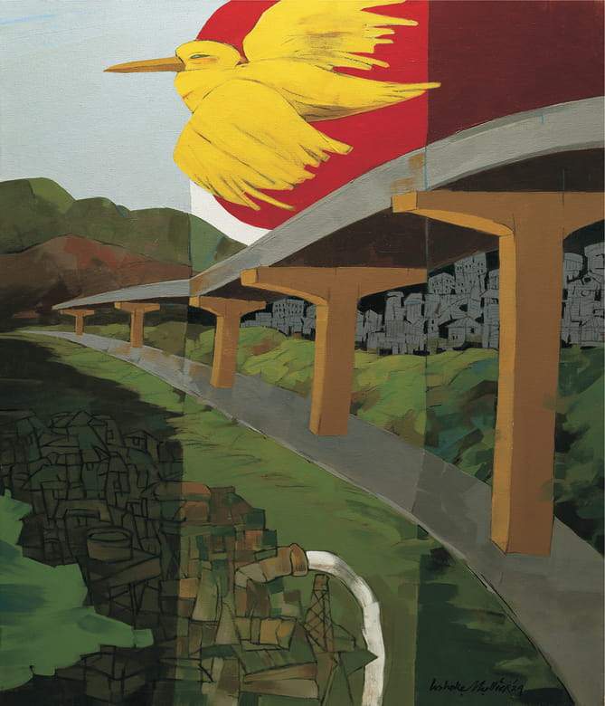 Ashoke Mullick Over Bridge Acrylic on Canvas 42 x 36 inches 2024
