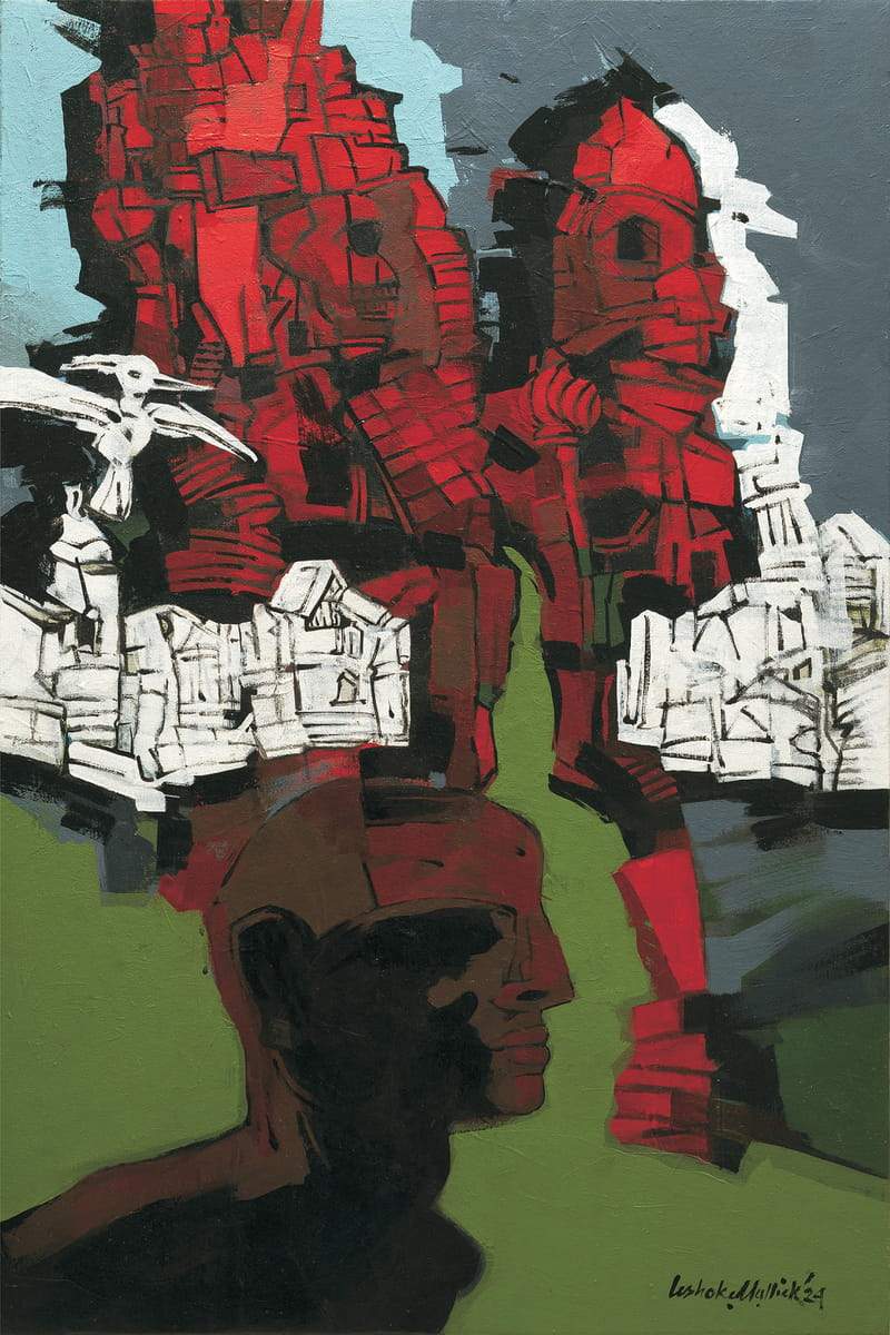 Ashoke Mullick Pitrified City Acrylic on Canvas 20 x 30 inches 2024