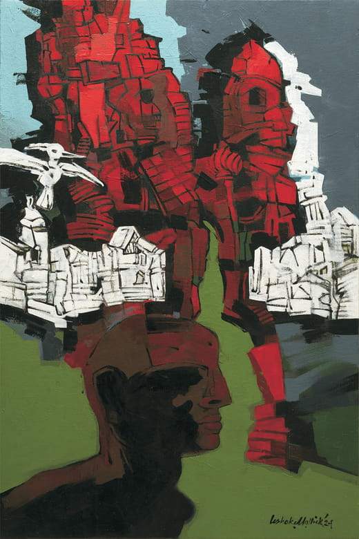 Ashoke Mullick Pitrified City Acrylic on Canvas 20 x 30 inches 2024
