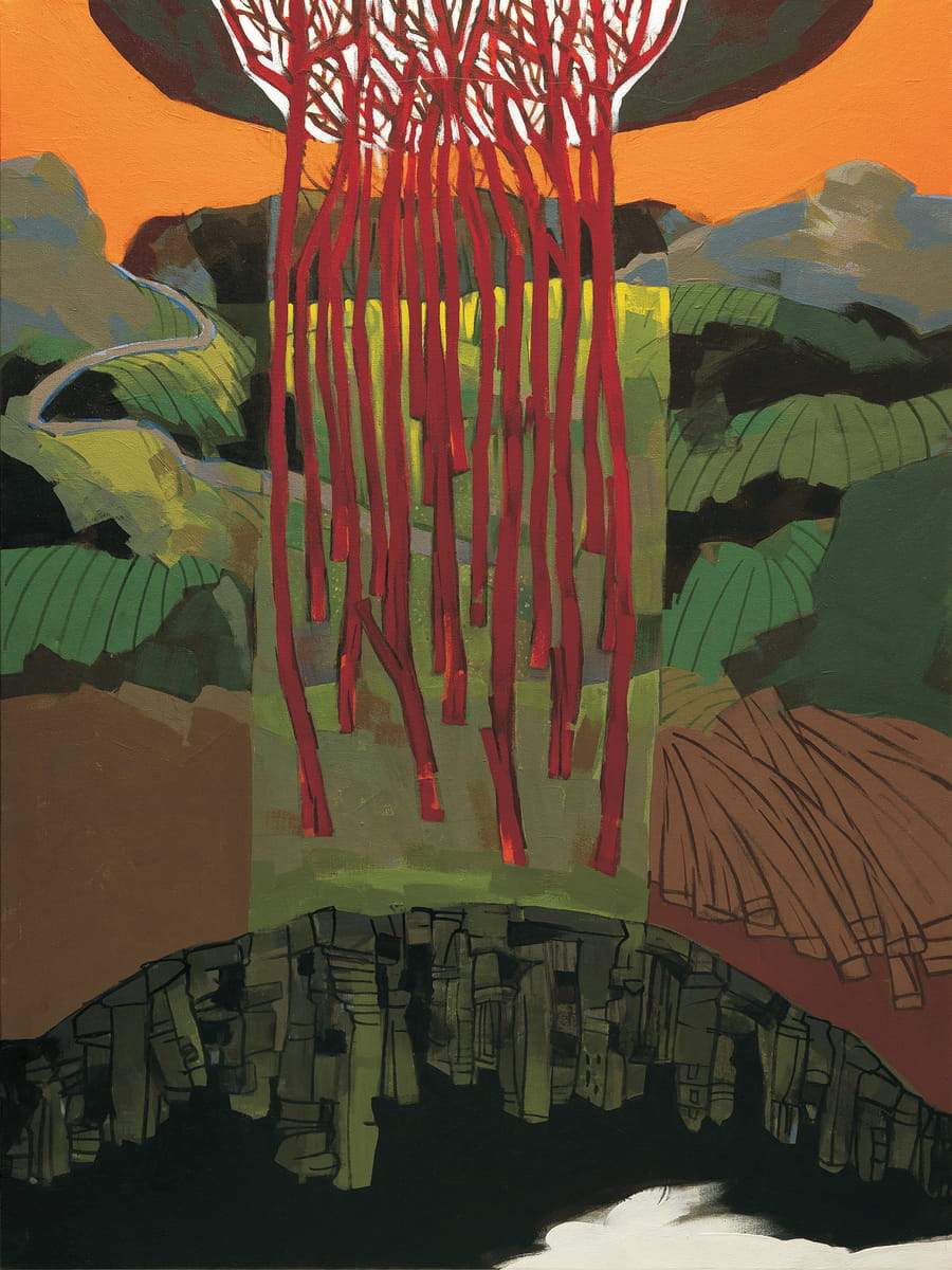 Ashoke Mullick Reflection Acrylic on Canvas 40 x 30 inches