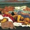 Ashoke Mullick Sleeping in Night Acrylic on Canvas 42 x 52 inches 2024