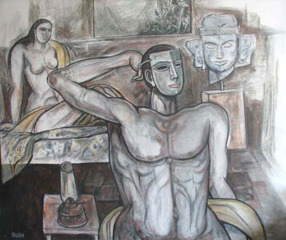 Bijan Choudhury Untitled Mixed Media on Canvas 42 x 48 inches 2008