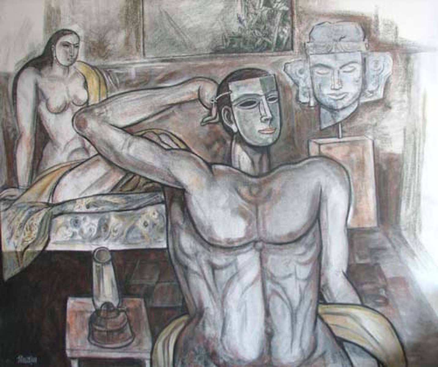 Bijan Choudhury Untitled Mixed Media on Canvas 42 x 48 inches 2008