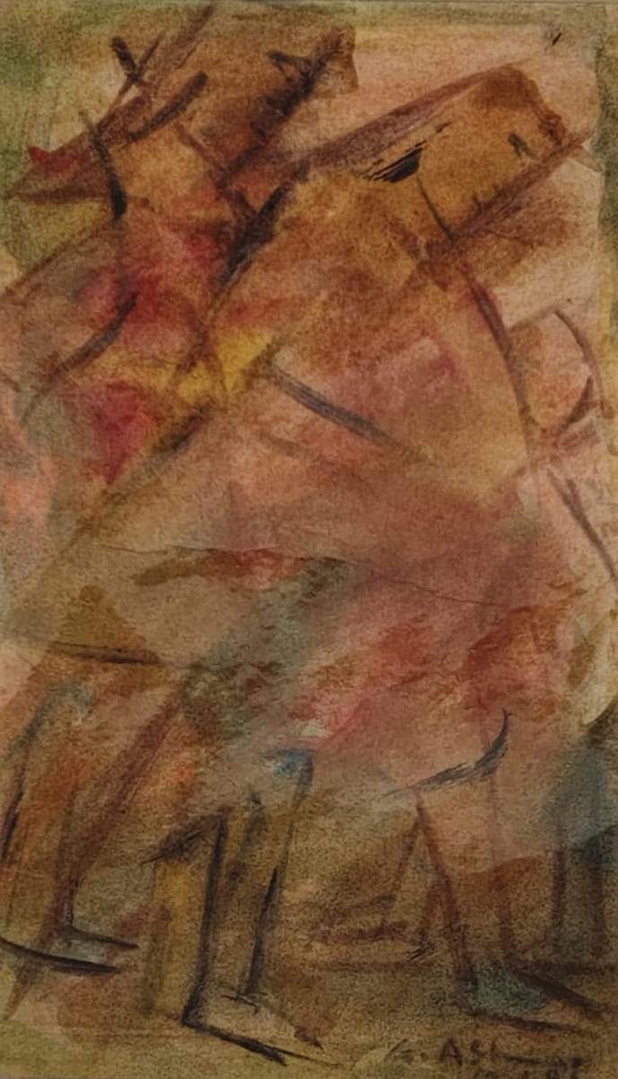 Gobardhan Ash Untitled Gouache on Paper 13.25 x 7.5 inches