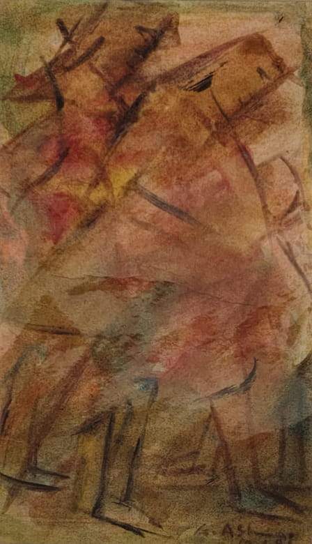 Gobardhan Ash Untitled Gouache on Paper 13.25 x 7.5 inches