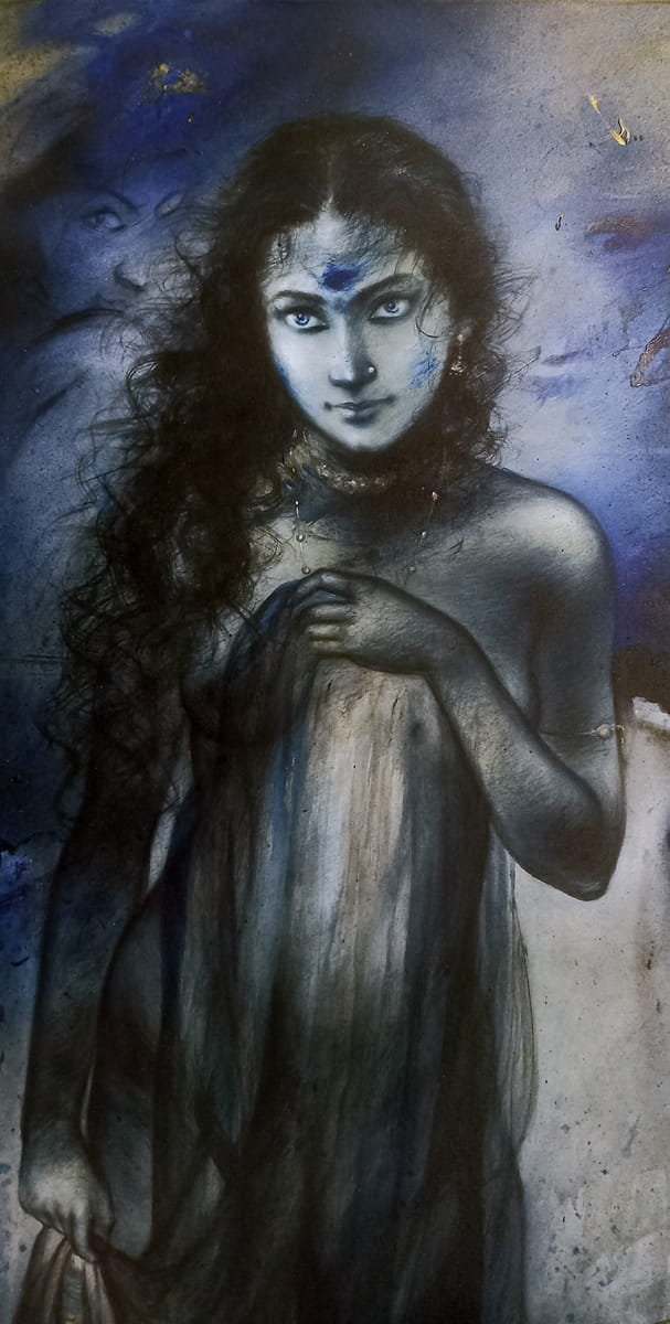 Gouranga Beshai Devotee Acrylic on Canvas 36 x 60 inches 2023
