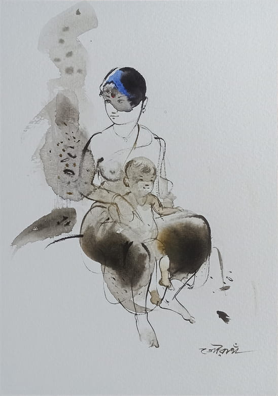 Gouranga Beshai Untitled Watercolour on Paper 11.75 x 8.25 inches