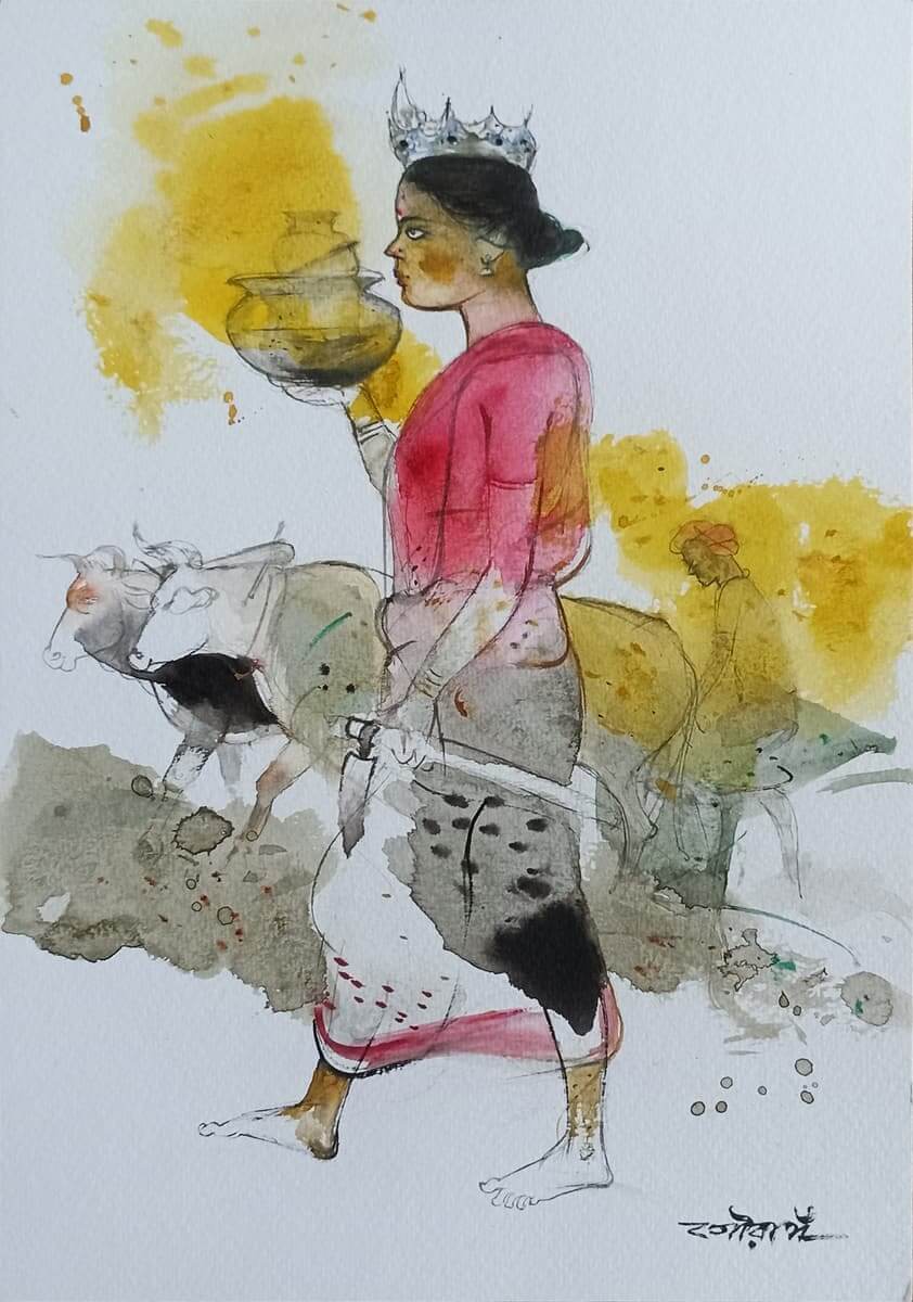 Gouranga Beshai Untitled Watercolour on Paper 11.75 x 8.25 inches