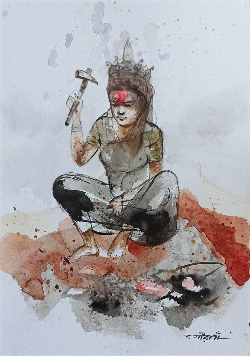 Gouranga Beshai Untitled Watercolour on Paper 11.75 x 8.25 inches