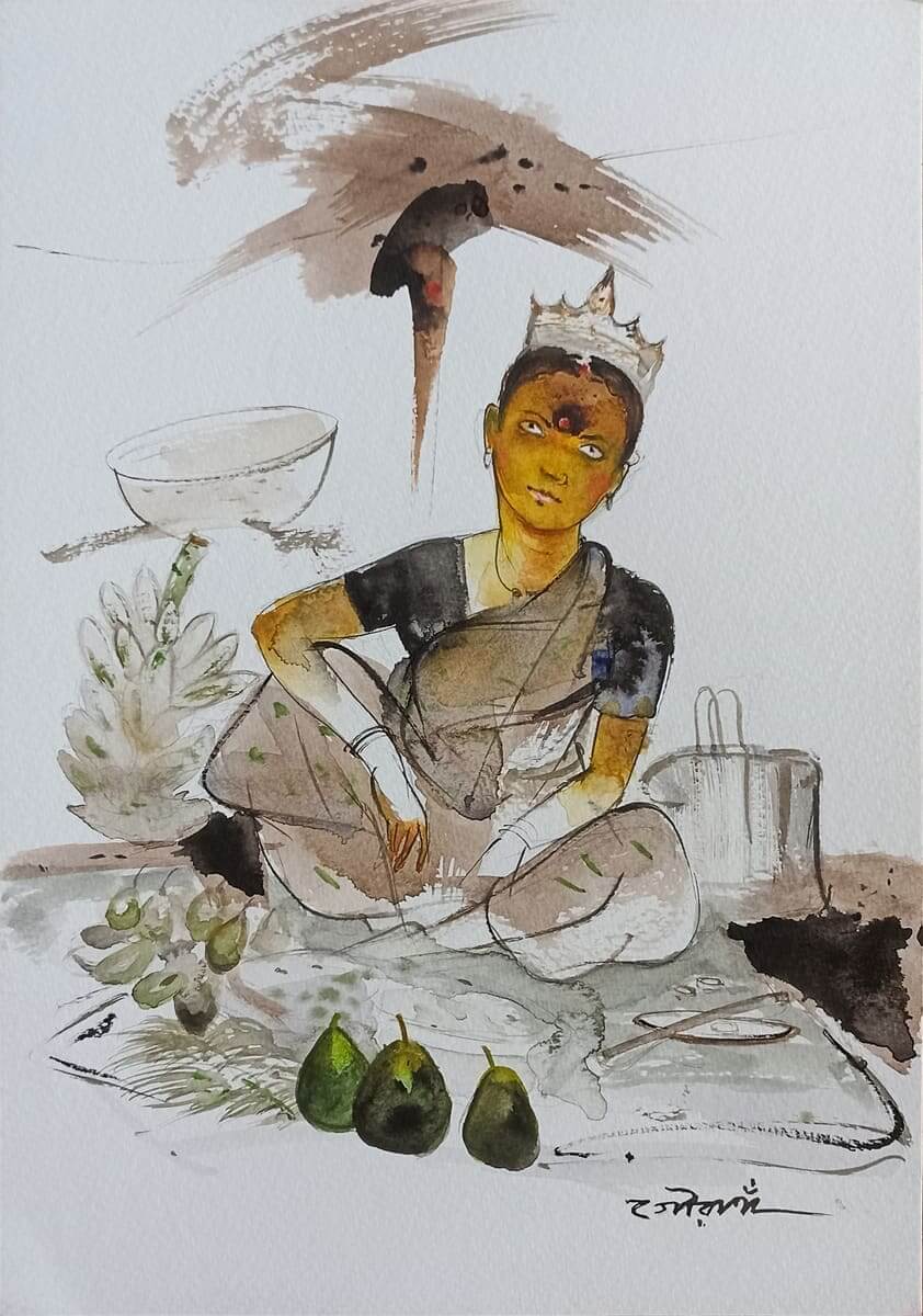 Gouranga Beshai Untitled Watercolour on Paper 11.75 x 8.25 inches