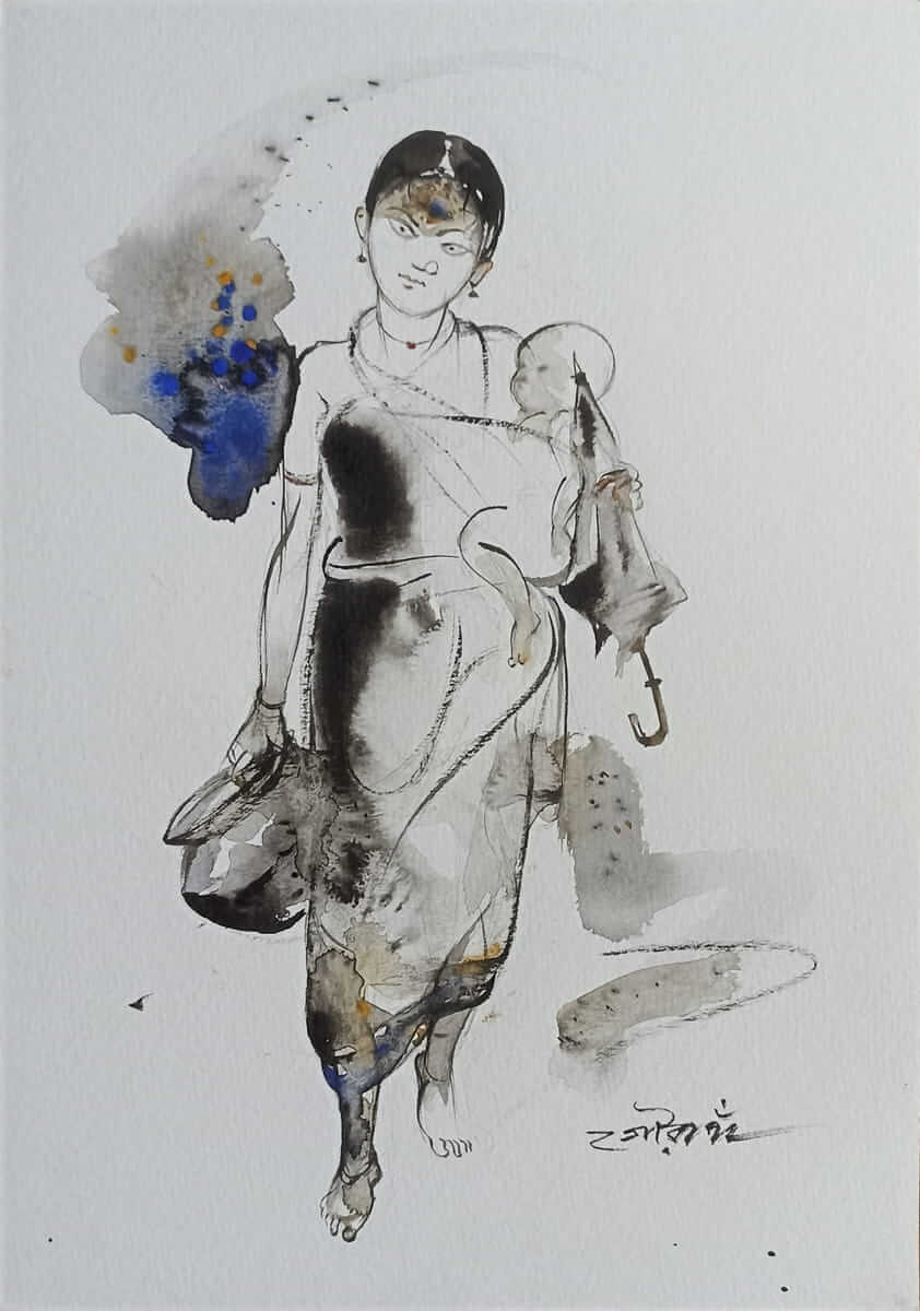 Gouranga Beshai Untitled Watercolour on Paper 11.75 x 8.25 inches