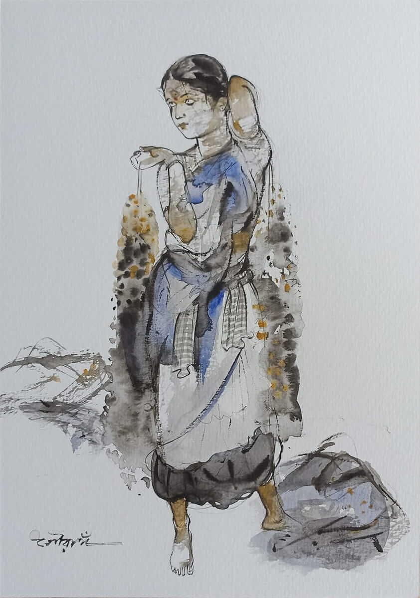 Gouranga Beshai Untitled Watercolour on Paper 11.75 x 8.25 inches